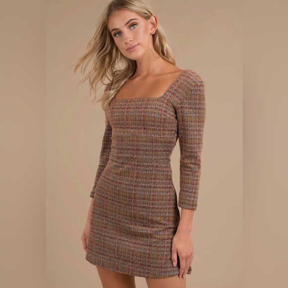 Free People Uptown Girl Mini Dress Brown Multi Color Size 4 - Picture 3 of 14